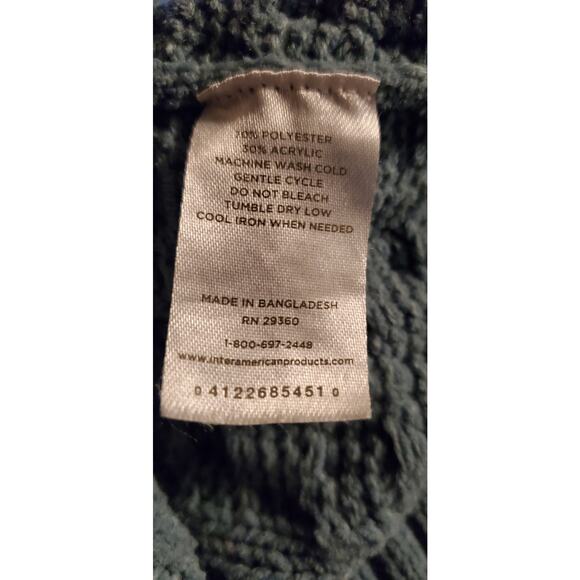 Dip Women's Open Front Teal Knit Sweater Cardigan Size Small - Picture 4 of 8